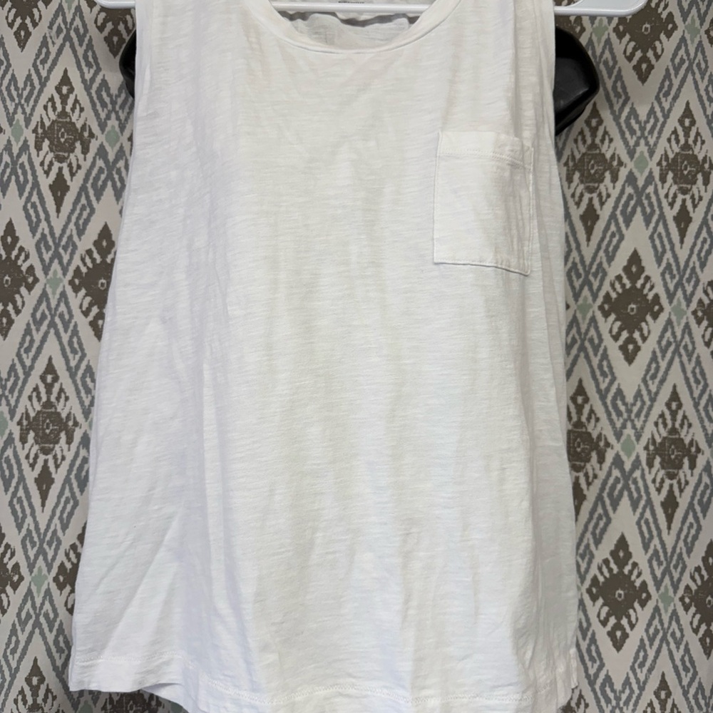 Madewell White Sleeveless Tank Top
